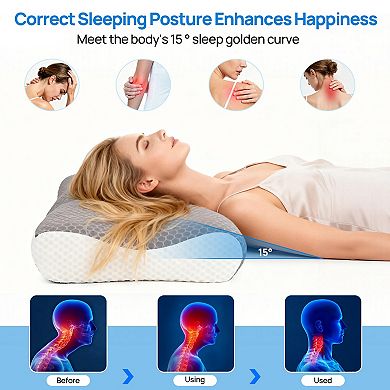 YIORTWO Cervical Neck Pillow Cooling Memory Foam Ergonomic Support