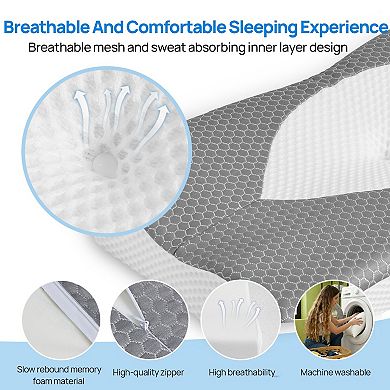 YIORTWO Cervical Neck Pillow Cooling Memory Foam Ergonomic Support