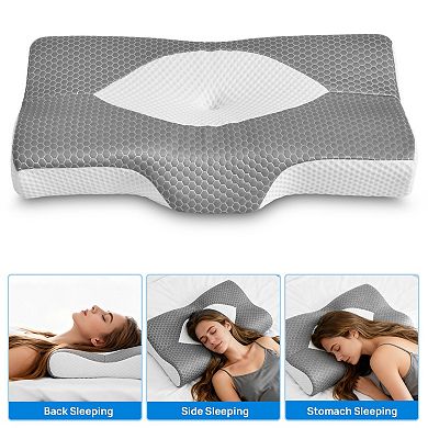 YIORTWO Cervical Neck Pillow Cooling Memory Foam Ergonomic Support