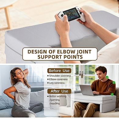 YIORTWO Rectangular Reading Pillow Lap Desk Cushion Back Support