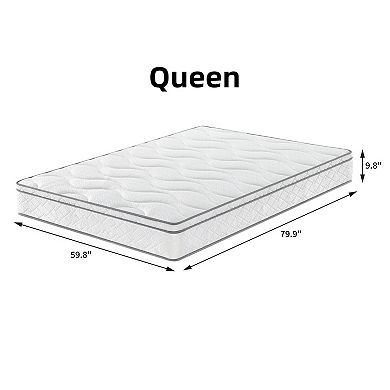 YIORTWO 10" Hybrid Mattress in a Box Gel Memory Foam Pocket Coils