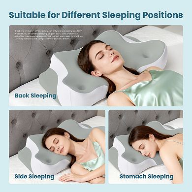 YIORTWO Cooling Cervical Pillow Ventilated Memory Foam Neck Support