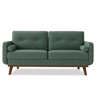 Mid Century Modern Loveseat Sofa Button Tufted Upholstered Couch for Living Room Furniture