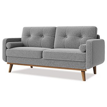 Mid Century Modern Loveseat Sofa Button Tufted Upholstered Couch for Living Room Furniture