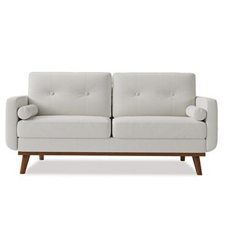 Mid Century Modern Loveseat Sofa Button Tufted Upholstered Couch for Living Room Furniture
