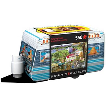 Eurographics Puzzles Camping Trailer 550 pc Jigsaw Puzzle Vintage Outdoor Scene