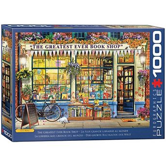 Eurographics Puzzles The Greatest Ever Book Shop 1000 pc Jigsaw Puzzle Whimsical Store Scene