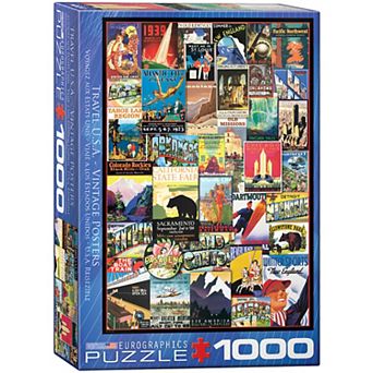 Eurographics Puzzles Travel USA Vintage Posters 1000 pc Jigsaw Puzzle