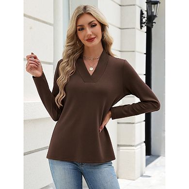 Zeagoo Women's Cross Wrap V Neck Long Sleeve Soft Knit Pullover Top