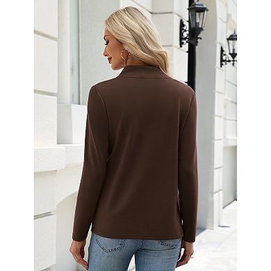 Zeagoo Women's Cross Wrap V Neck Long Sleeve Soft Knit Pullover Top