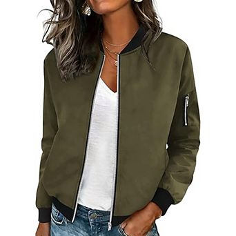 Zeagoo Jackets for Women Casual Bomber Jacket Light Spring Fall Coats