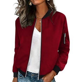 Zeagoo Jackets for Women Casual Bomber Jacket Light Spring Fall Coats