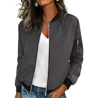 Zeagoo Jackets for Women Casual Bomber Jacket Light Spring Fall Coats