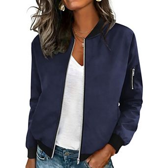 Zeagoo Jackets for Women Casual Bomber Jacket Light Spring Fall Coats