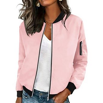 Zeagoo Jackets for Women Casual Bomber Jacket Light Spring Fall Coats