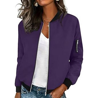Zeagoo Jackets for Women Casual Bomber Jacket Light Spring Fall Coats
