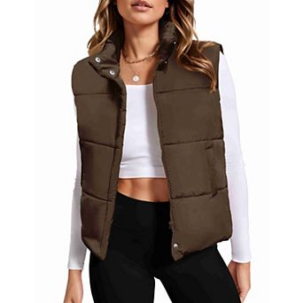 Zeagoo Womens Zip Up Quilted Puffer Vest Lightweight Sleeveless Winter Outerwear with Pockets