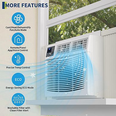 23200 BTU Window Air Conditioner and Heater Combo with Remote and App Control Three in One AC