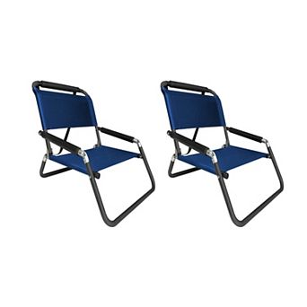 Lightweight Portable Foldable Outdoor Recliner With Side Pockets For Beach Camping Park Adventures
