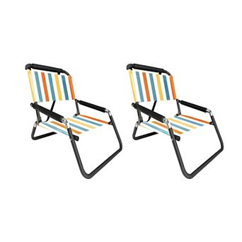 Lightweight Portable Foldable Outdoor Recliner With Side Pockets For Beach Camping Park Adventures