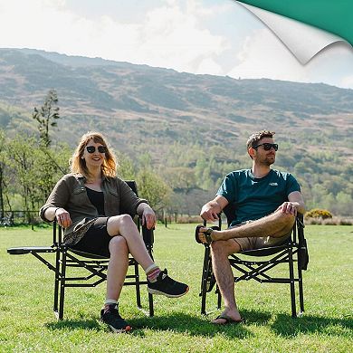 Heavy Duty Oversized Portable Folding Camping Director Chair with Side Table for Outdoor Beach Trips