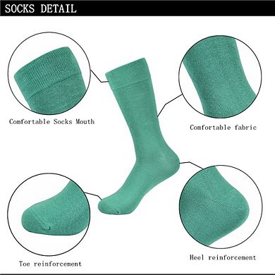Comfy Colorful Novelty Crew Dress Socks 10 Pack Giftable Soft Breathable Cotton