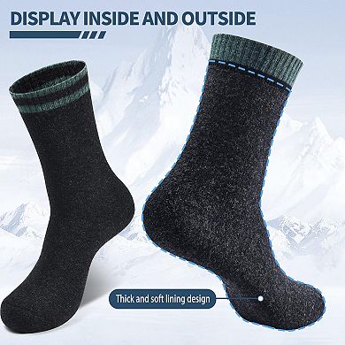 4 Pack Mens Merino Wool Warm Hiking Outdoor Soft Comfortable Socks