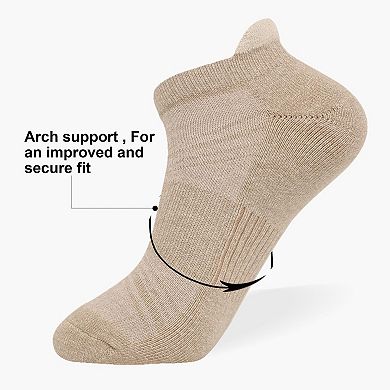 Mens Athletic Ankle Socks Cushioned Moisture Wicking Arch Support Low Cut Tab