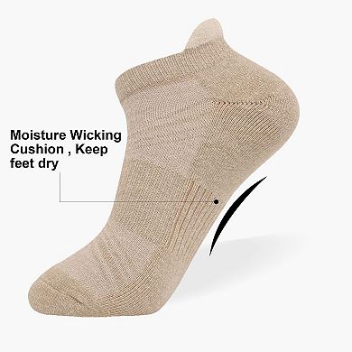 Mens Athletic Ankle Socks Cushioned Moisture Wicking Arch Support Low Cut Tab