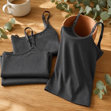 Women Long Tank Tops Adjustable Spaghetti Straps Soft Modal Layering Undershirts 8 Pack