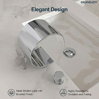 GRANDJOY Waterfall 8" Widespread 2-Handle Bathroom Basin Faucet with Pop Up Drain