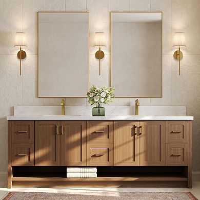 GRANDJOY Single Hole 1-Handle Mid-Arc Bathroom Sink Faucet Square Spout with Drain Assembly
