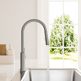 GRANDJOY Pull-Down Kitchen Faucet with 2-Function Sprayer Single-Handle Swivel Spout 1.8GPM