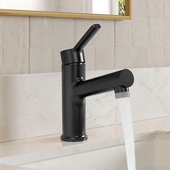 GRANDJOY Pull Out Bathroom Sink Faucet Single Hole with Pop Up Drain Single Handle