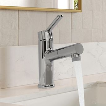 GRANDJOY Pull Out Bathroom Sink Faucet Single Hole with Pop Up Drain Single Handle