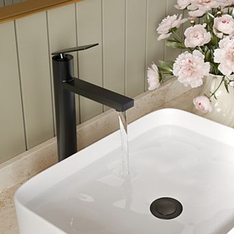 GRANDJOY 12 in Tall Vessel Sink Bathroom Faucet Single Handle Single Hole with Pop Up Drain 1.2 GPM