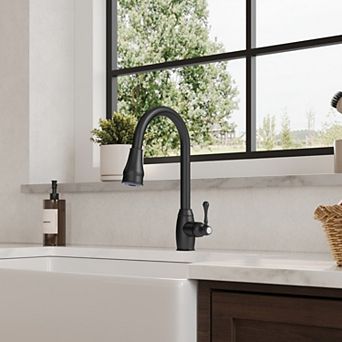GRANDJOY Single Handle Kitchen Faucet 1.8GPM High Arc Pull Down Sprayer Sink Faucet
