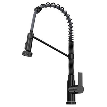 GRANDJOY LED Pull Down Kitchen Faucet Single Handle Commercial Spring Gooseneck 1.8GPM