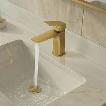 GRANDJOY Single Handle Single Hole Bathroom Sink Faucet with Pop Up Drain and Aerator Spout