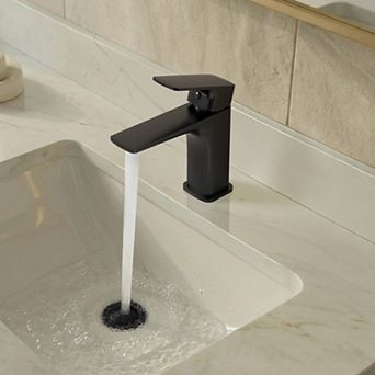 GRANDJOY Single Handle Single Hole Bathroom Sink Faucet with Pop Up Drain and Aerator Spout