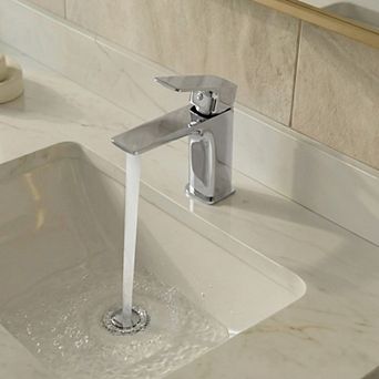 GRANDJOY Single Handle Single Hole Bathroom Sink Faucet with Pop Up Drain and Aerator Spout