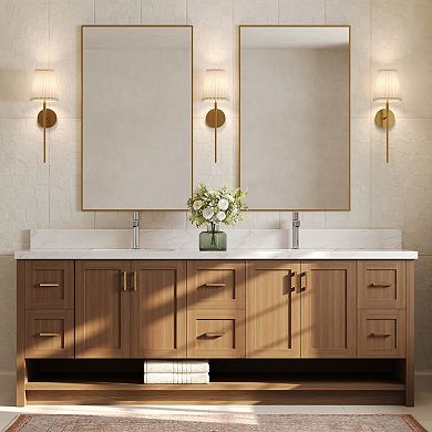 GRANDJOY Solid Brass Single Hole Bathroom Vanity Sink Faucet with Pop Up Drain