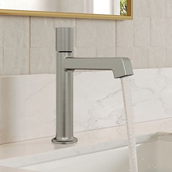 GRANDJOY Solid Brass Single Hole Bathroom Vanity Sink Faucet with Pop Up Drain