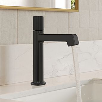 GRANDJOY Solid Brass Single Hole Bathroom Vanity Sink Faucet with Pop Up Drain