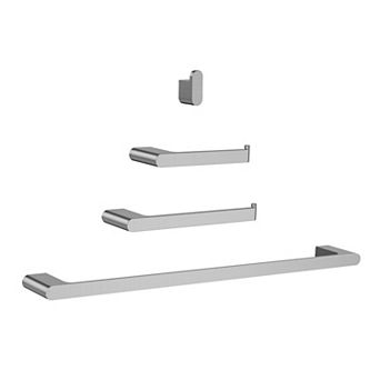 GRANDJOY 4 pc Bathroom Hardware Set 304 Stainless Steel Towel Bar Hook Holder