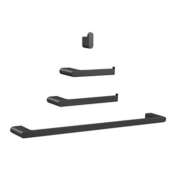 GRANDJOY 4 pc Bathroom Hardware Set 304 Stainless Steel Towel Bar Hook Holder