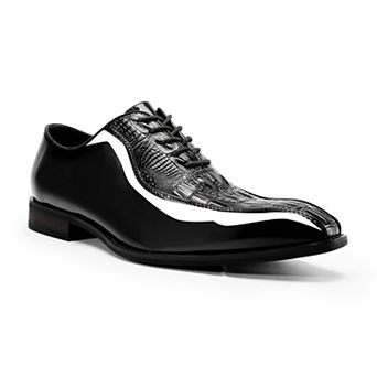 Mens Oxford Dress Shoes Shiny Croc Embossed Tuxedo Formal Wedding Shoes