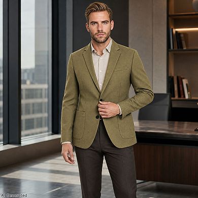 Men's Blazer Jacket Casual Sport Coat Regular Fit Lightweight Two Button