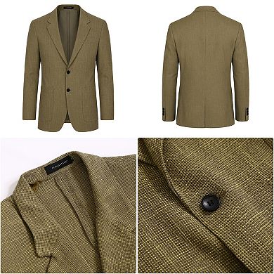 Men's Blazer Jacket Casual Sport Coat Regular Fit Lightweight Two Button