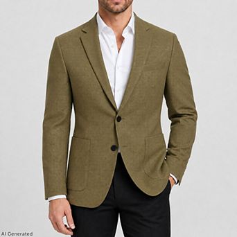 Men's Blazer Jacket Casual Sport Coat Regular Fit Lightweight Two Button